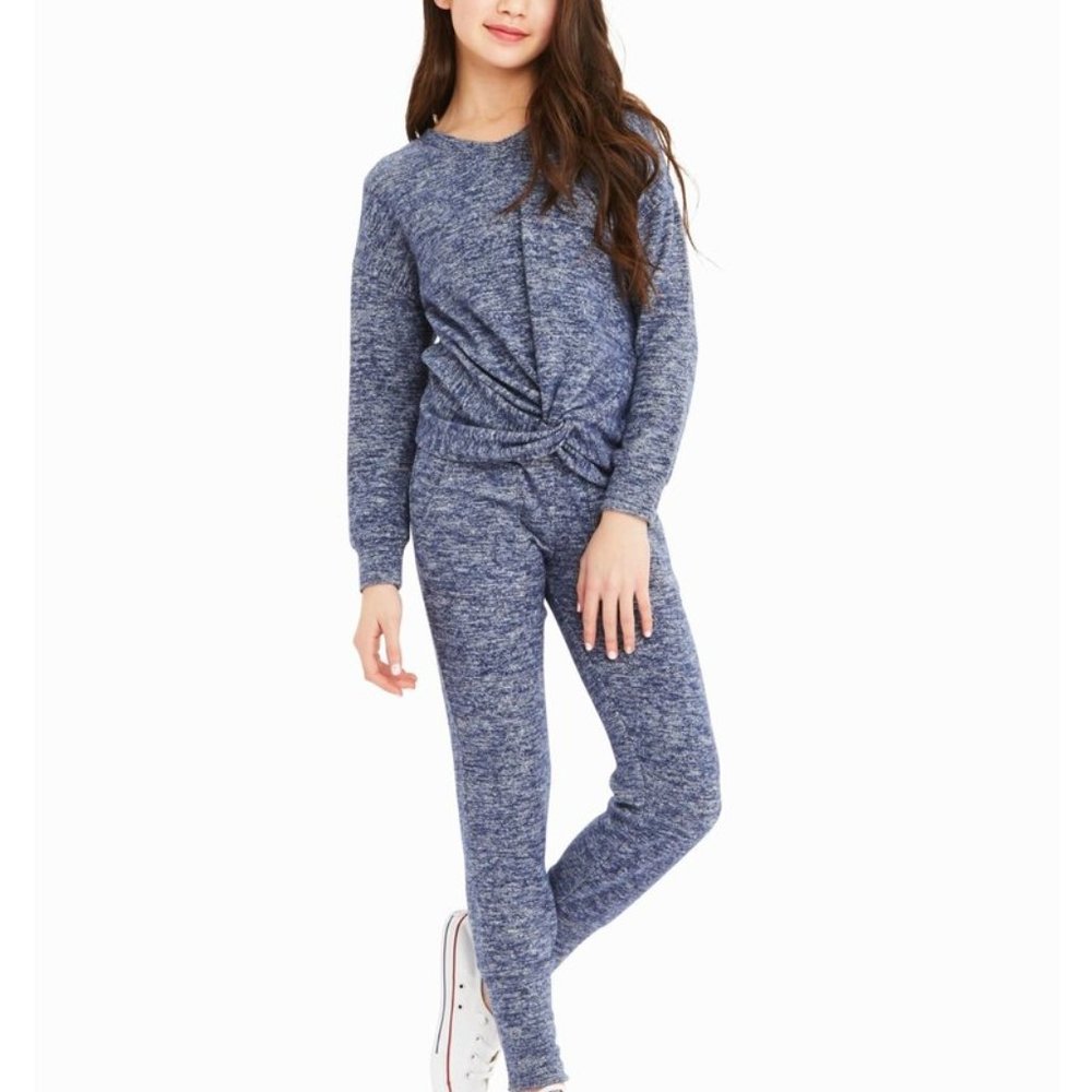 ❤️ Habitual Girl Heather Blue Top and Joggers; Size 12 Youth